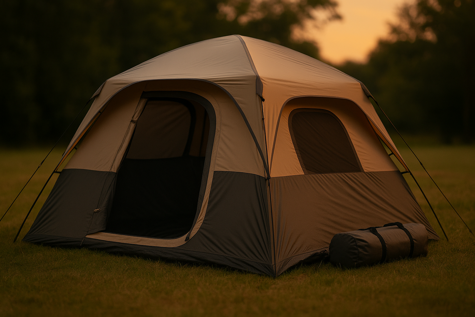 EVER ADVANCED 10 Person Camping Blackout Design Tent, Multi Room Tent for Family, Large Tents with Rainfly and Carry Bag, 2 Doors, Water-Resistant, 14ft x 10ft x 84in