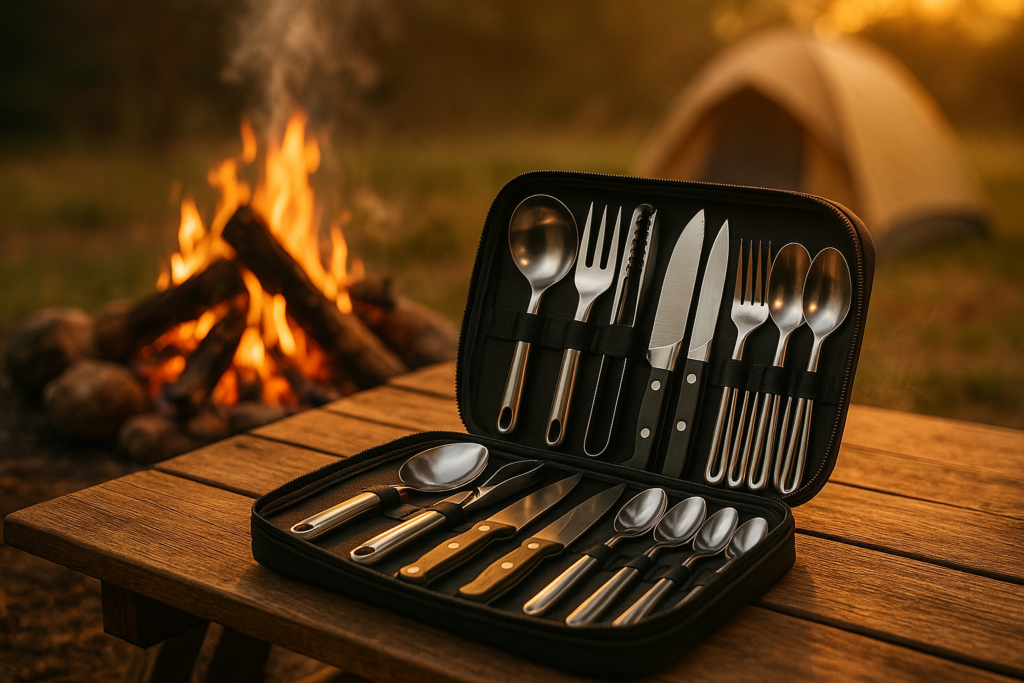 FANGSUN Camping Cooking Utensils, 16 PCS Portable Camping Kitchen Set with Grill Accessories, Camp Gifts for Men Dad, New Year‘s Presents for RV, Hiking, Picnic, Backpacking