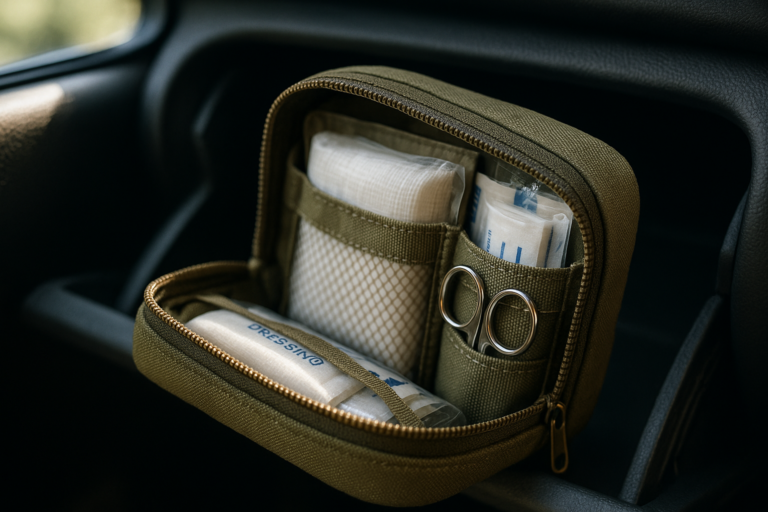 First Aid Kit for Home Car Travel 107 Piece Emergency Kits for Hiking Camping Small Trauma Kit for Boat Vehicle Lightweight Compact Pocket Aid Kit for Sports Outdoor Survival