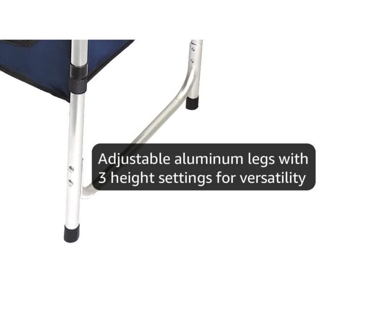 Folding Camping Table with Storage Compartment Aluminum Lightweight Camp Kitchen Table Height Adjustable Indoor/Outdoor Table Perfect for Tailgating, Backyards, BBQ,Picnic, Black