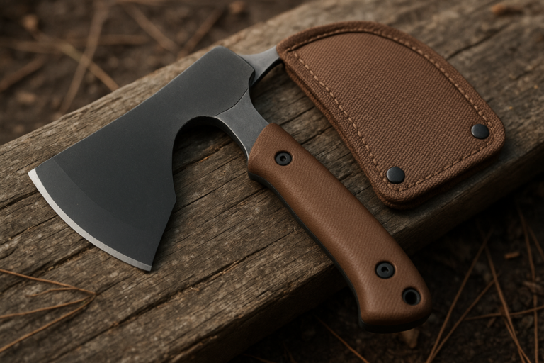 Gerber Gear Pack Hatchet – 3.5″ Steel Blade Axe with Full Tang – Survival, Bushcraft and Camping Gear – with Mountable Nylon Sheath – Brown