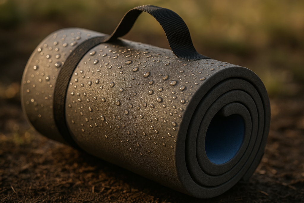 HEST Foamy Camping Mattress Pad - Memory Foam Portable Roll Up Sleeping Cot Mattress for All Adventures - Dual Layer Comfort  Support - No Pump Needed - Water-Resistant Design - Easy Carry Handle