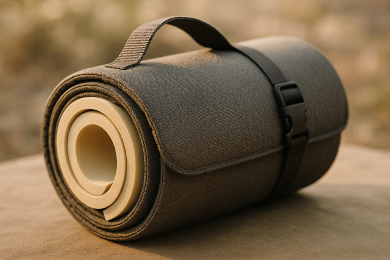 HEST Foamy Camping Mattress Pad – Memory Foam Portable Roll Up Sleeping Cot Mattress for All Adventures – Dual Layer Comfort & Support – No Pump Needed – Water-Resistant Design – Easy Carry Handle