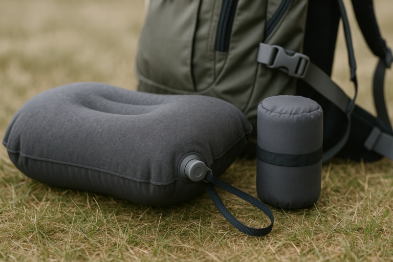 Hikenture Camping Pillow with Removable Cover – Ultralight Inflatable Pillow for Neck Lumbar Support – Upgrade Backpacking Pillow – Washable Travel Air Pillows for Camping, Hiking, Backpacking