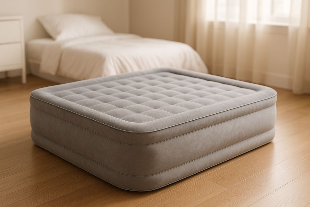 Intex 64757E Dura-Beam Standard Downy Air Mattress: Fiber-Tech - Twin Size - 10in Bed Height - 300lb Weight Capacity - Pump Sold Separately