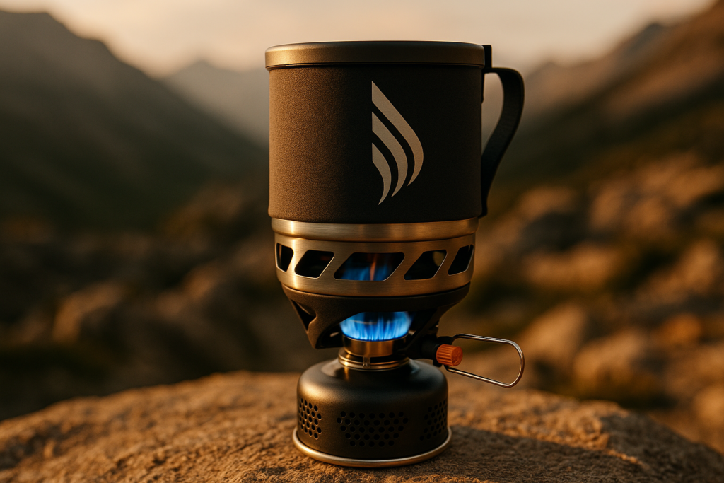 Jetboil Zip 0.8L Portable Fast Boil Stove with Easy-Turn Knob Igniter for Backpacking and Camping, Propane/Isobutane Burner