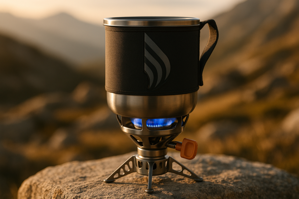 Jetboil Zip 0.8L Portable Fast Boil Stove with Easy-Turn Knob Igniter for Backpacking and Camping, Propane/Isobutane Burner