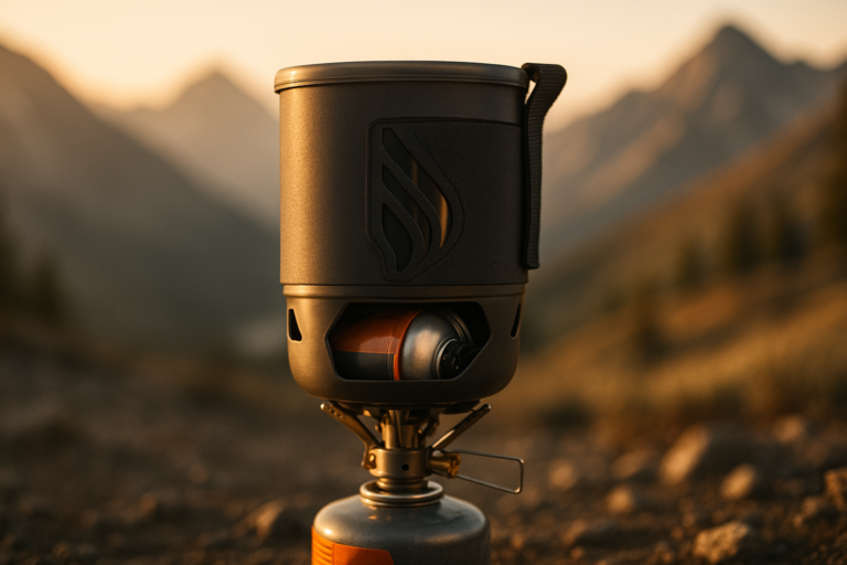 Jetboil Zip 0.8L Portable Fast Boil Stove with Easy-Turn Knob Igniter for Backpacking and Camping, Propane/Isobutane Burner