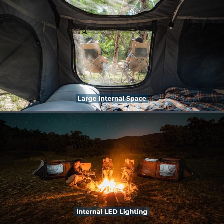 Kakadu Canvas Swag Tent, 2 Person, Australian Polycotton Camping Ground Tent, All Seasons, Waterproof, with 2.75” Foam Mattress, LED Lighting, Carry Bag