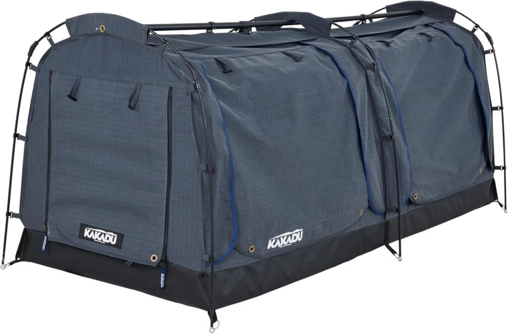 Kakadu Canvas Swag Tent, Person, Australian Polycotton Camping Ground Tent, All Seasons, Waterproof, with 2.75” Foam Mattress, LED Lighting, Carry Bag