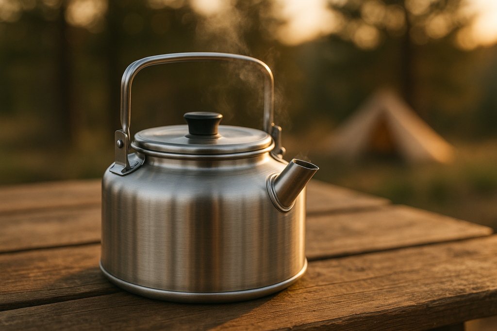 KingCamp Camping Cookware Set 304 Stainless Steel Campfire Cooking Pots Pan and Kettle with Travel Tote Bag for Camping Outdoor Kitchen Cooking Picnic for 4-6