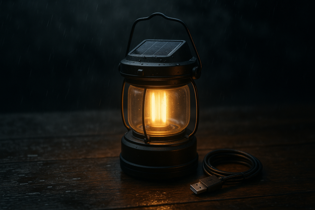 LETMY 4 Pack Camping Lantern, Rechargeable LED Lanterns, Solar Lantern Battery Powered Hurricane Lantern Flashlights with 3 Powered Ways  USB Cable for Emergency, Power Outage, Hurricane Supplies