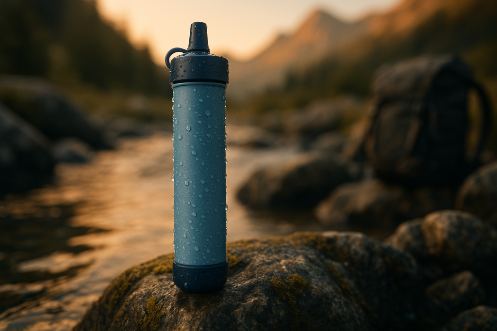 LifeStraw Peak Series Personal Water Filter for Hiking, Camping, Travel, and Emergency Preparedness, 1 Pack, Mountain Blue