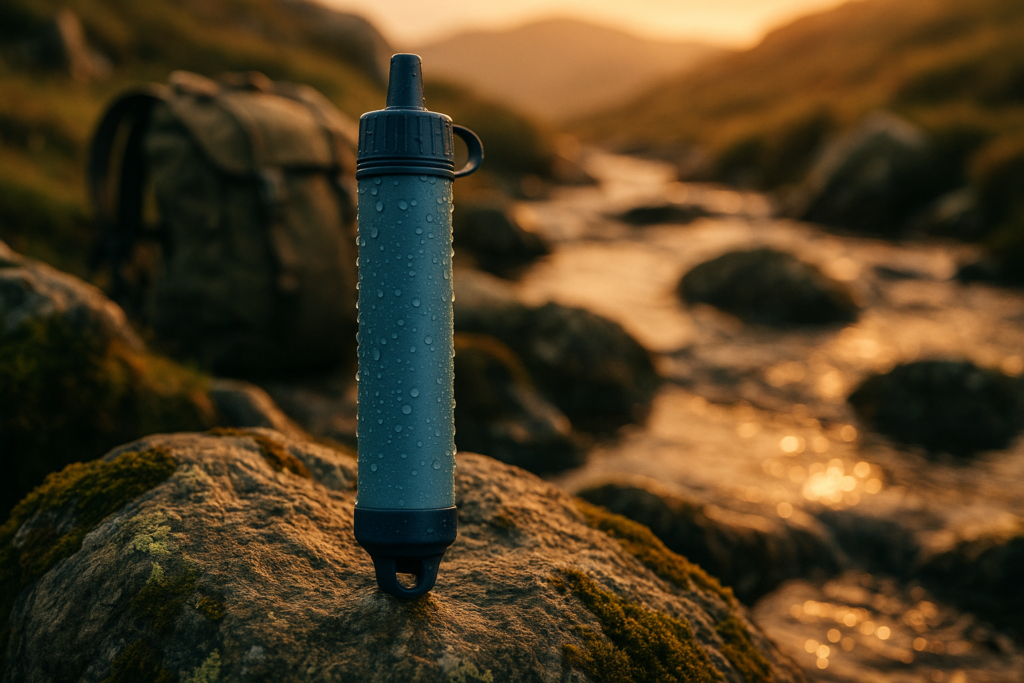 LifeStraw Peak Series Personal Water Filter for Hiking, Camping, Travel, and Emergency Preparedness, 1 Pack, Mountain Blue