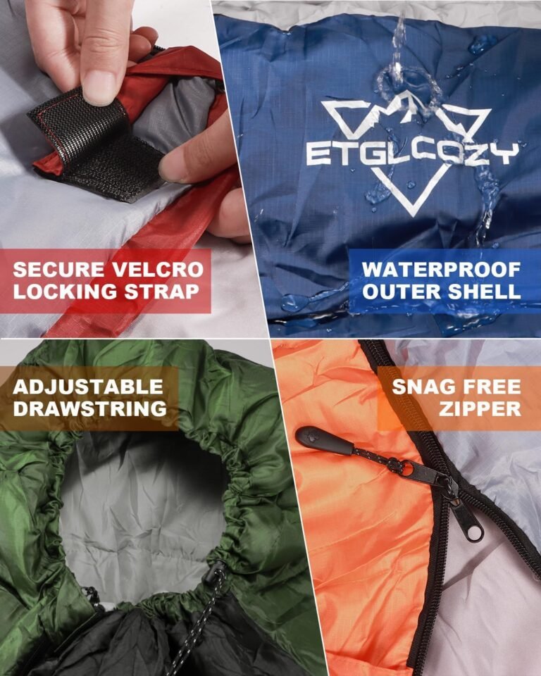 Lightweight 3-Season Sleeping Bag for Adults/Kids Camping, Compact w/Compression Sack, Waterproof Ripstop, Portable for Backpacking Hiking Travel