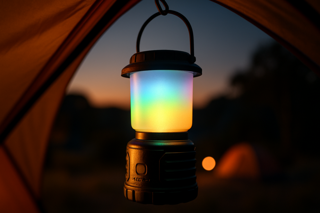 MalloMe Camping Lantern Multicolor 4 Pack Lanterns for Power Outages, Camping Lights for Tent Hanging, Camp Light Tent Lamp Emergency Battery Powered LED Lantern (Rechargeable Batteries Not Included)