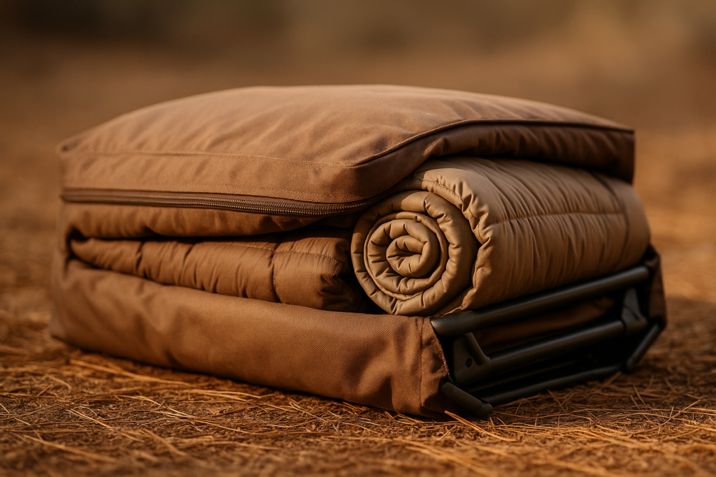 Moccha Folding Camping Tent Cot with Sleeping Bag and Air Mattress, Elevated Camping Tent with Carry Bag for Outdoor Activity, Hiking, Picnic (1-Person)