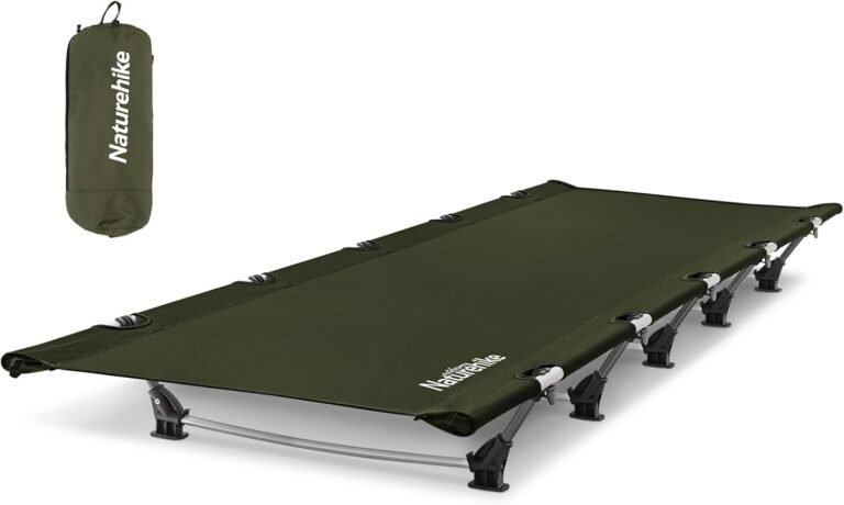Naturehike GreenWild Camping Cot, Ultralight Folding Backpacking Cot, Supports 330lbs, Portable Camping Bed for Adults for Camping Hiking Travel Home, Black