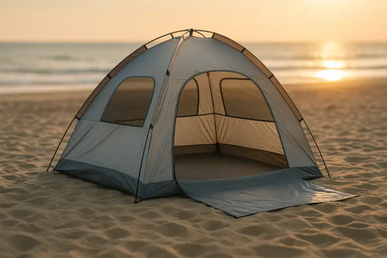 Night Cat Beach Tent Portable Camping Sun Shade Shelter for 2-4 Persons with UV Protection 3 Breathable Mesh Windows Extended Tent Floor Easy Set Up Outdoor