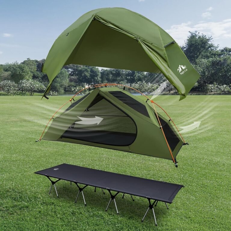 Night Cat Camping Cot Tent – Waterproof 1-Person Off-Ground Combo Cot Bed for Adults Portable Easy Set-up Tent