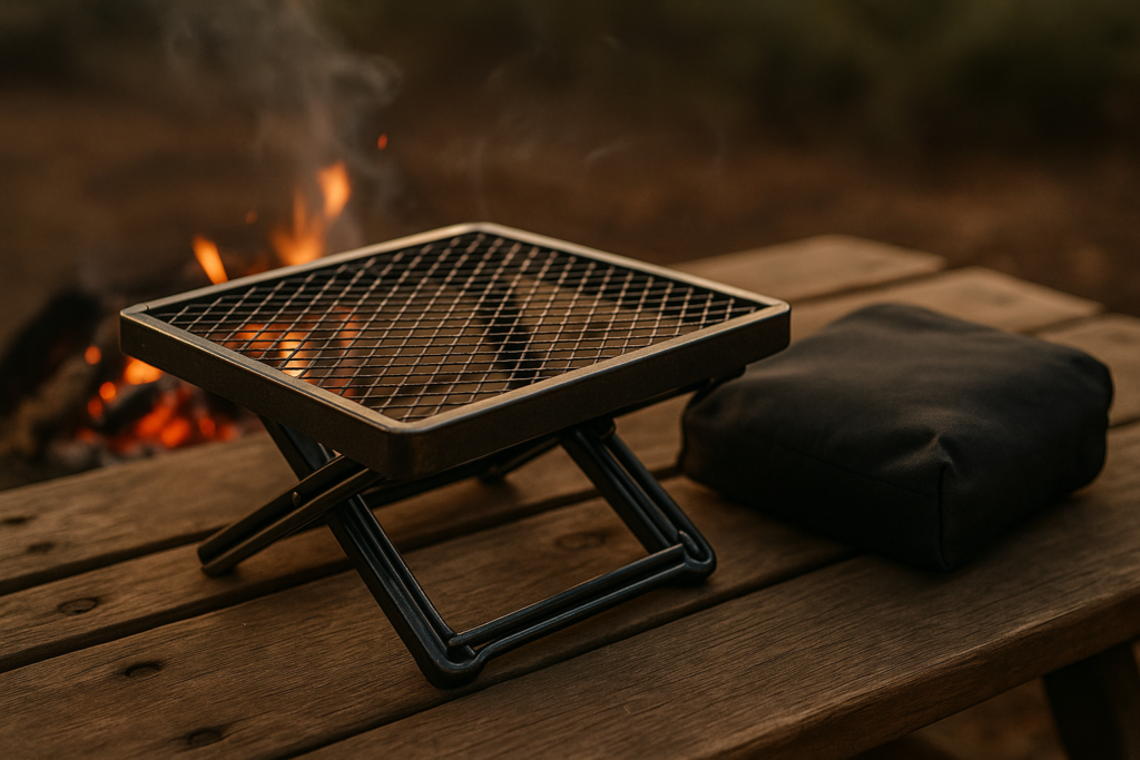 Odoland Folding Campfire Grill, Heavy Duty Steel Mesh Grate with Folding Legs and Storage Bag, Portable Camping Grates, Over Fire Pit Grill Rack for Outdoor Cooking and Bonfire Odoland Folding Campfire Grill, Heavy Duty Steel Mesh Grate with Folding Legs and Storage Bag, Portable Camping Grates, Over Fire Pit Grill Rack for Outdoor Cooking and Bonfire