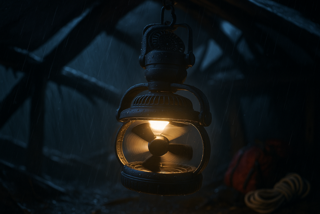 Odoland Portable LED Camping Lantern with Ceiling Fan - Hurricane Emergency