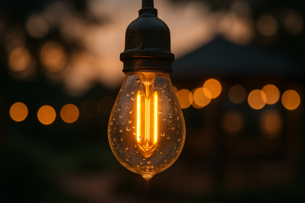 Outdoor Lights String Patio Outside - 100ft 30M LED Waterproof Light - Hanging Lighting ST38 Shatterproof Edison Bulb Deck Backyard Gazebo Balcony Party Bistro Cafe Pergola Garden Yard Porch Dimmable