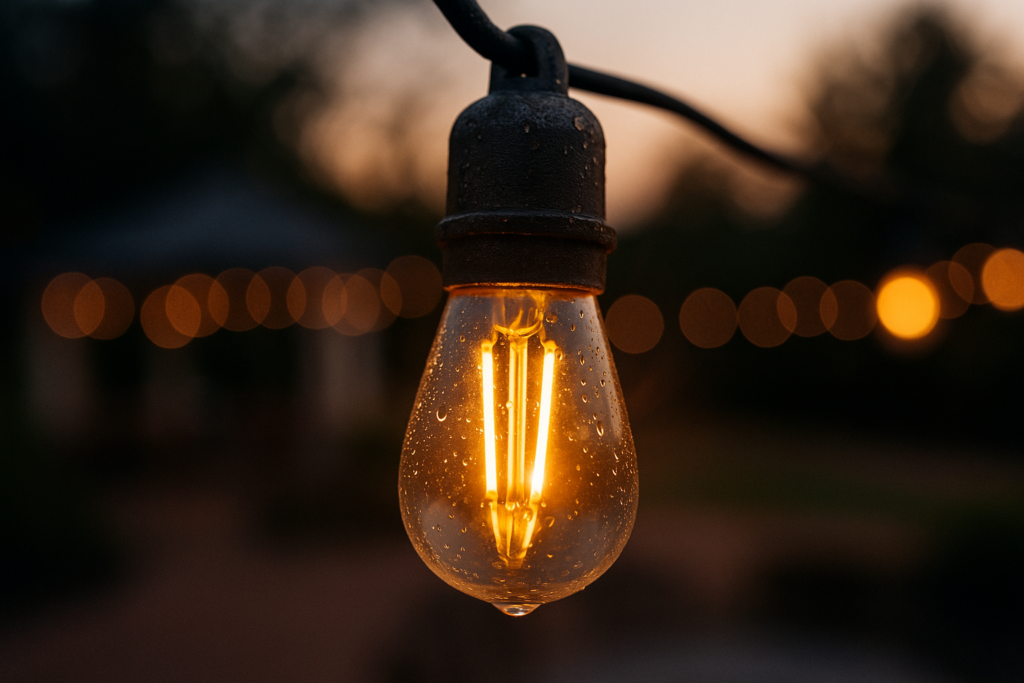 Outdoor Lights String Patio Outside - 100ft 30M LED Waterproof Light - Hanging Lighting ST38 Shatterproof Edison Bulb Deck Backyard Gazebo Balcony Party Bistro Cafe Pergola Garden Yard Porch Dimmable