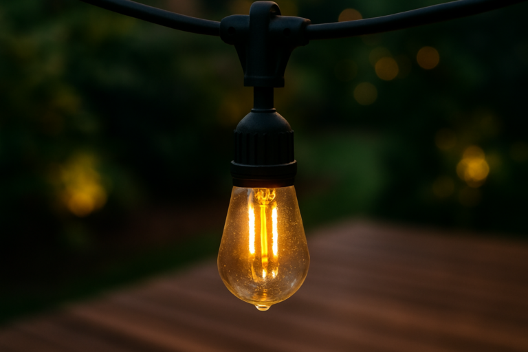 Outdoor Lights String Patio Outside – 100ft 30M LED Waterproof Light – Hanging Lighting ST38 Shatterproof Edison Bulb Deck Backyard Gazebo Balcony Party Bistro Cafe Pergola Garden Yard Porch Dimmable