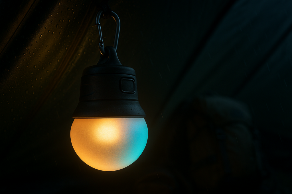 Portable LED Tent Lamp Emergency Lights with Hook, Hurricane Bulb Lantern Equipment for Camping, Hiking, Backpacking, Fishing Outage, Multicolor, 4 Pack