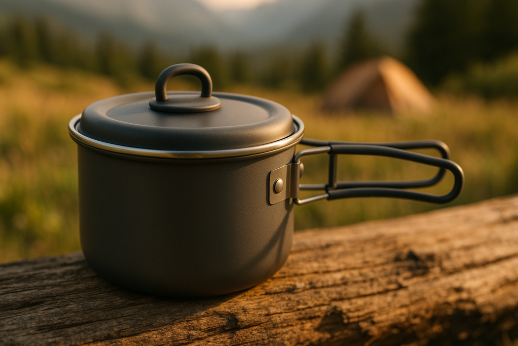 Sportneer Camping Cookware Set, 18Pcs Non-Stick Lightweight Pots, Pan, Kettle with Stainless Steel Cups, Plates, Forks, Knives  Spoons for Camping, Backpacking, Hiking, Outdoor Cooking  Picnic