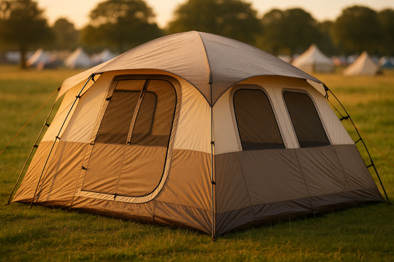 Tents for Camping, Waterproof 10 Person Family Tent with Double Layer & 4 Large Mesh Windows, Weather Resistant Easy Setup 2 Room Big Tent for Music Festival, Parties, 18 X 9 X 6.8Ft