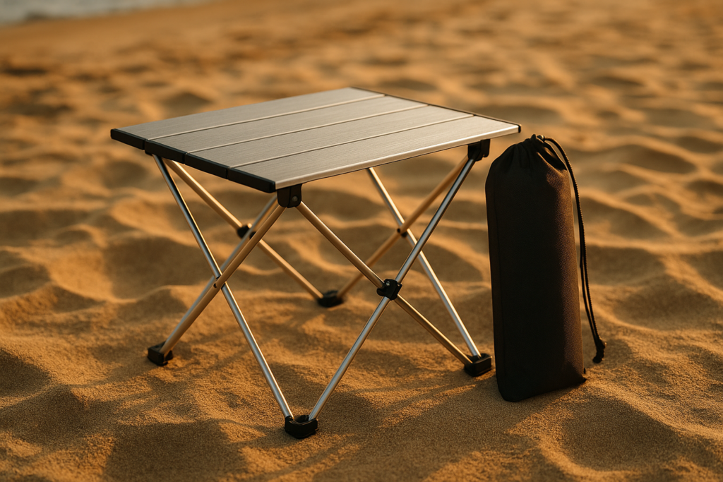 VILLEY Portable Camping Side Table, Ultralight Aluminum Folding Beach Table with Carry Bag for Outdoor Cooking, Picnic, Camp, Boat, Travel VILLEY Portable Camping Side Table, Ultralight Aluminum Folding Beach Table with Carry Bag for Outdoor Cooking, Picnic, Camp, Boat, Travel